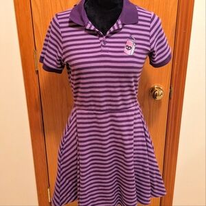 BRAND NEW Hot Topic Ex-Boyfriend Tears Purple Stripe Polo Dress S/M